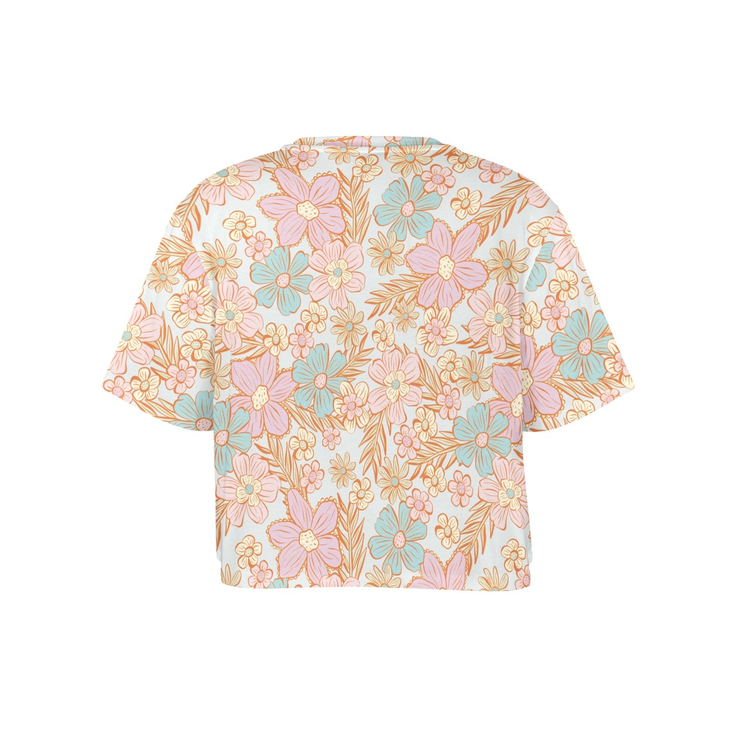 Cropped Tee - Pastel Floral Print