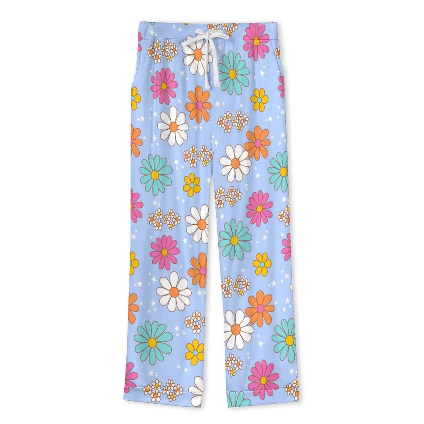 Long Pajama Set - Blue Flowers