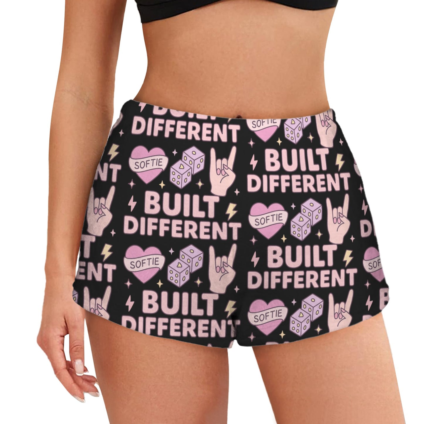 Flannel PJ Shorts - Black - Built Different