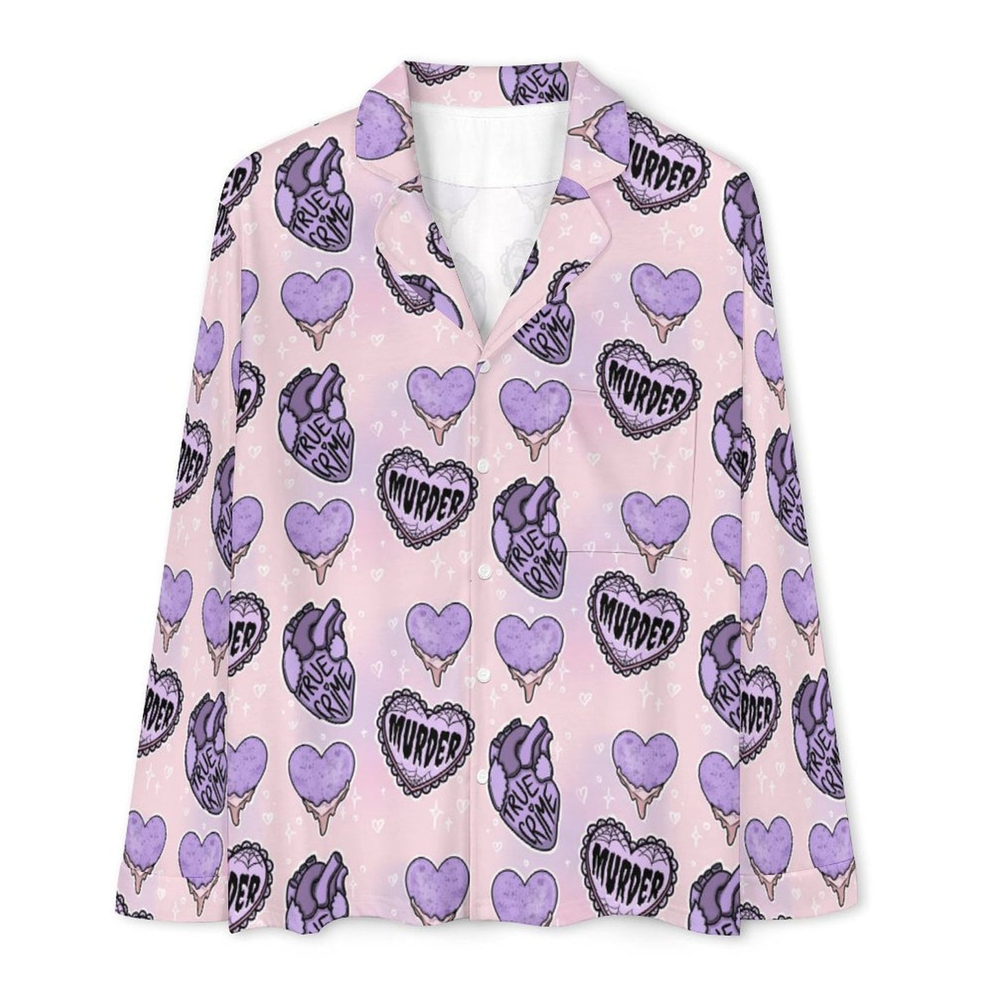 Long Pajama Sets - Purple Murder Hearts