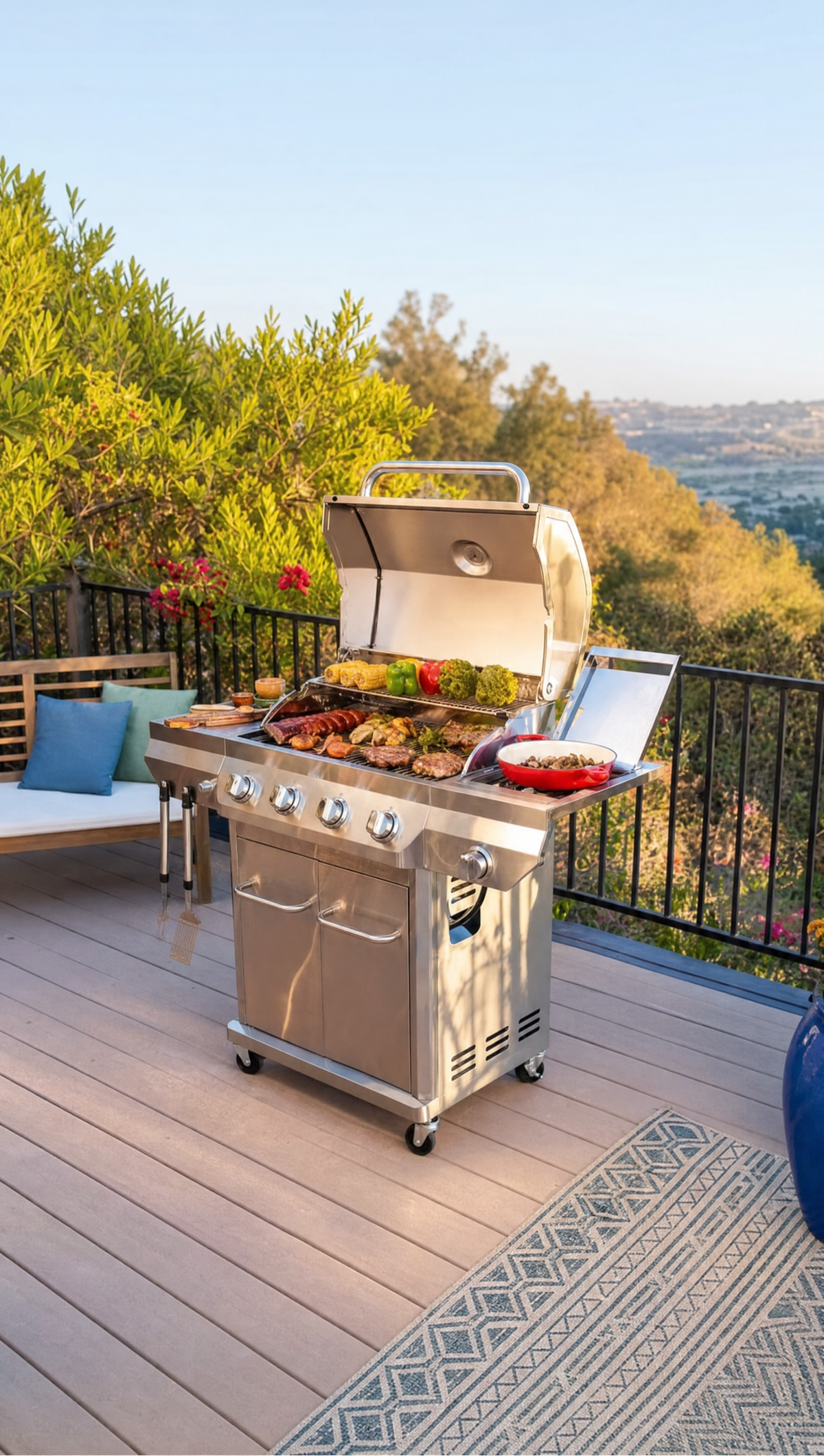4 Burner Stainless Steel Propane Gas