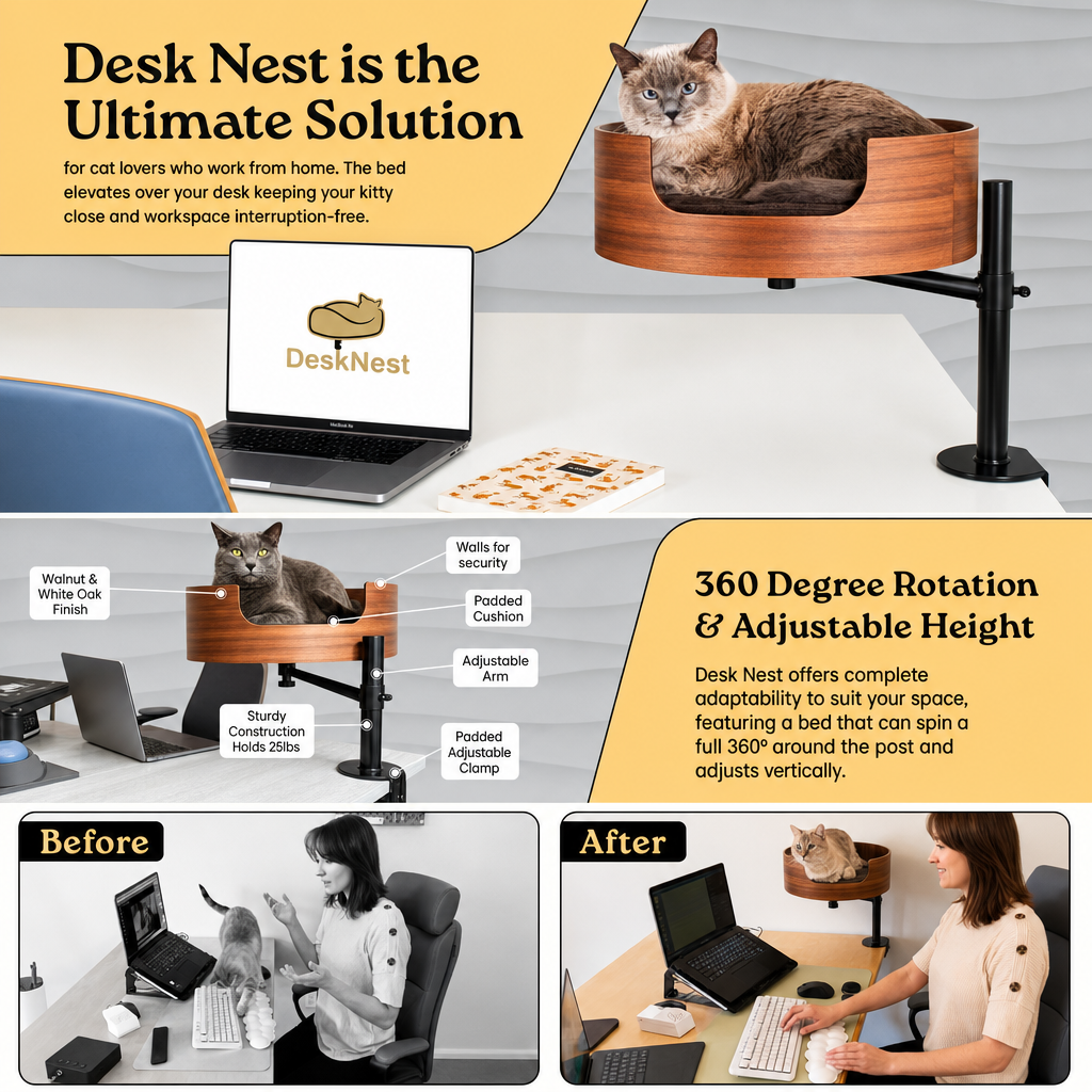 Why you'll love the Desk-Mounted Cat Bed