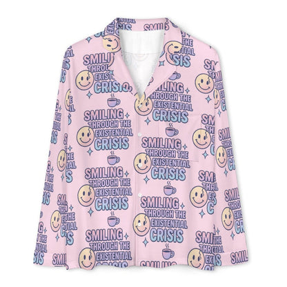 Long Pajama Sets - Smiling through the existential crisis