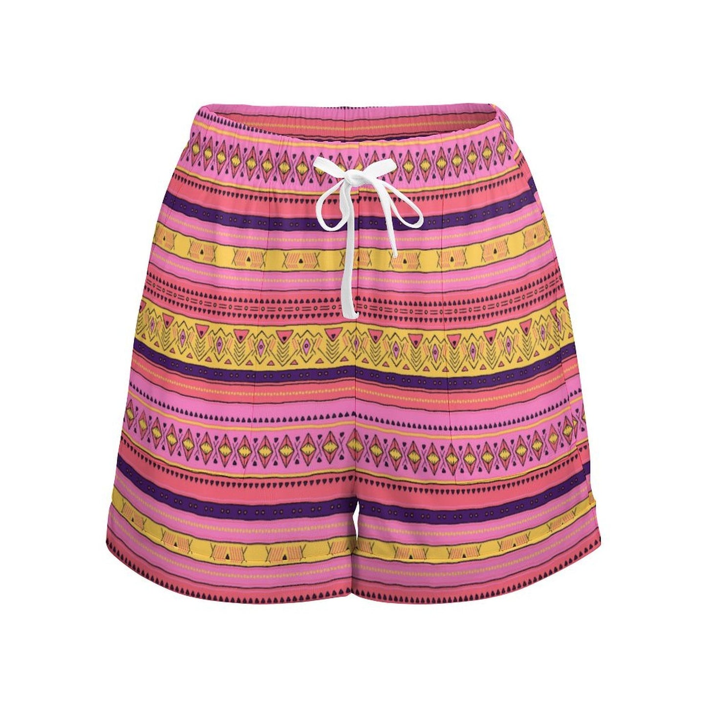 High Waisted Shorts - Pink & Gold
