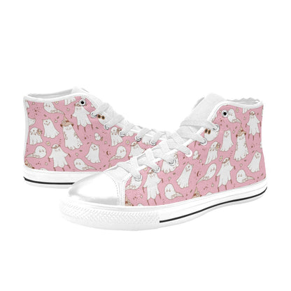 Hi-Top Shoes - Pastel Pink Spooky Design