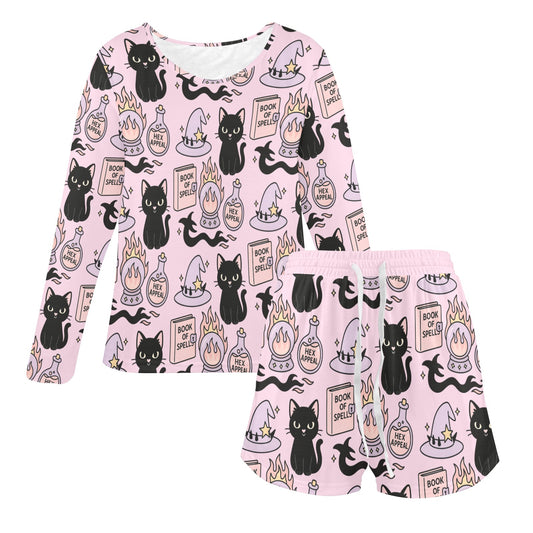 Long Sleeve Pajamas with Shorts - Hex Appeal