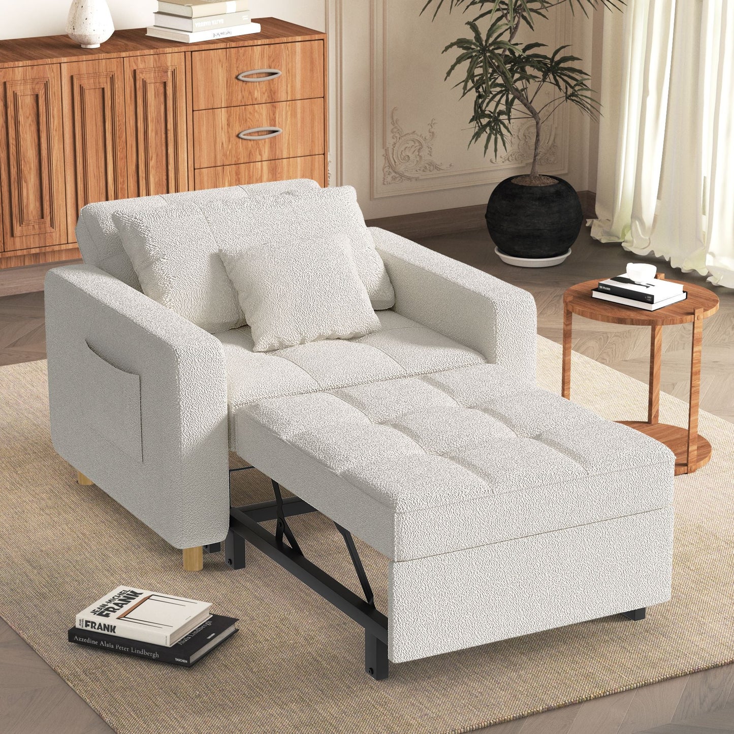 Sleeper Chair, Convertible Chair Bed for Adults, 3-in-1 Pull Out Sofa Chair
