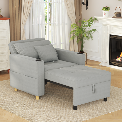 Sleeper Chair, Convertible Chair Bed for Adults, 3-in-1 Pull Out Sofa Chair