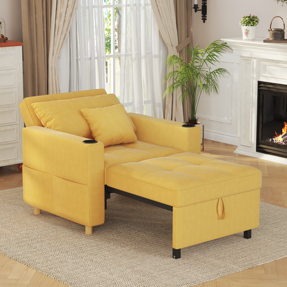 Sleeper Chair, Convertible Chair Bed for Adults, 3-in-1 Pull Out Sofa Chair