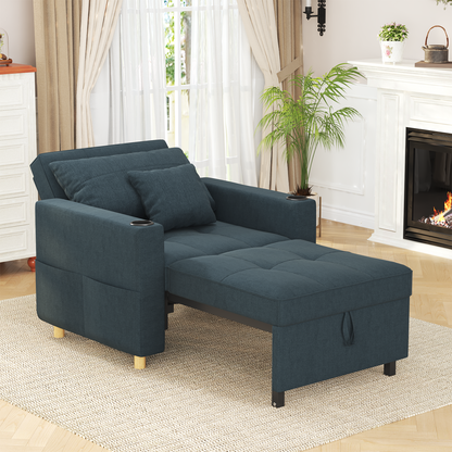 Sleeper Chair, Convertible Chair Bed for Adults, 3-in-1 Pull Out Sofa Chair