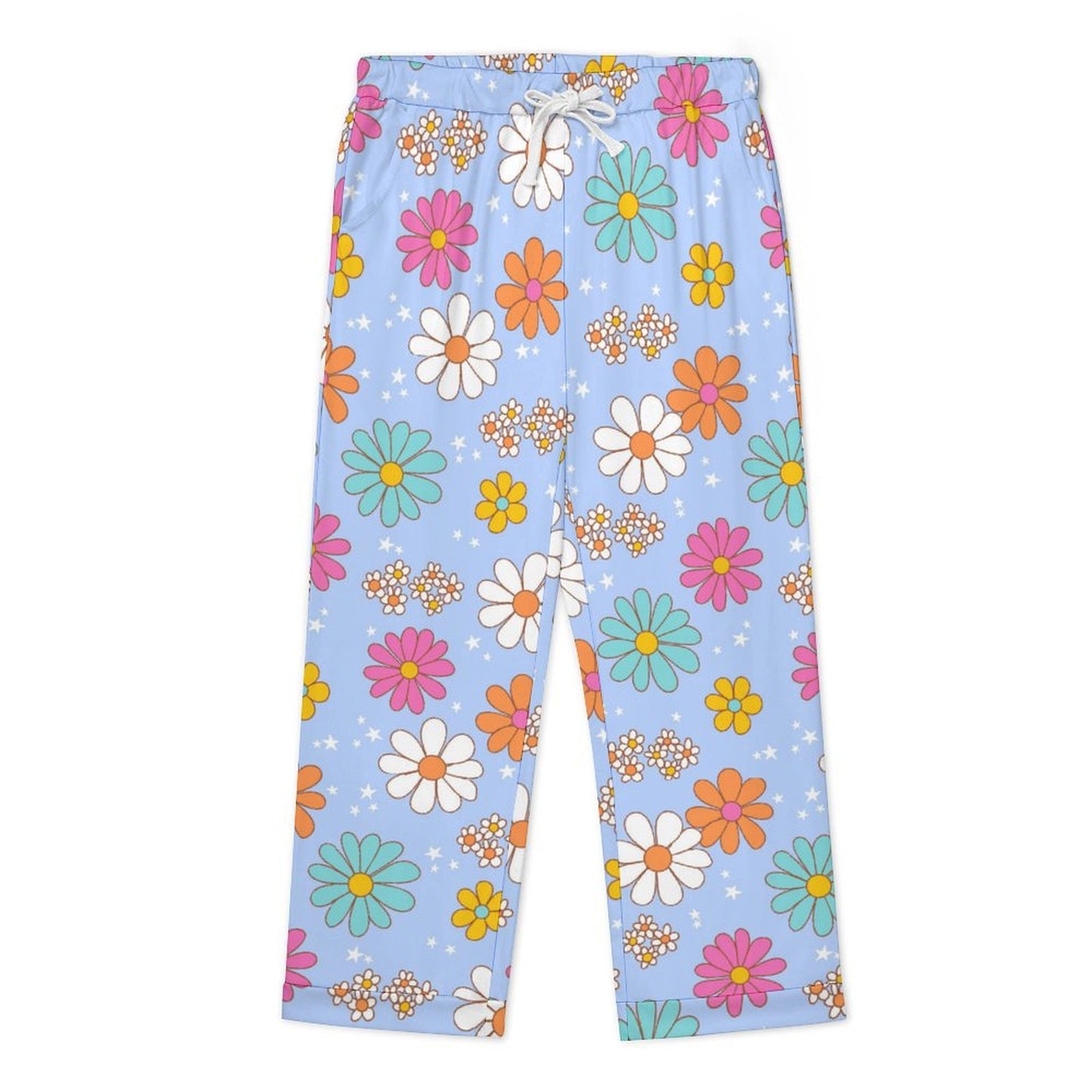 Long Pajama Set - Blue Flowers