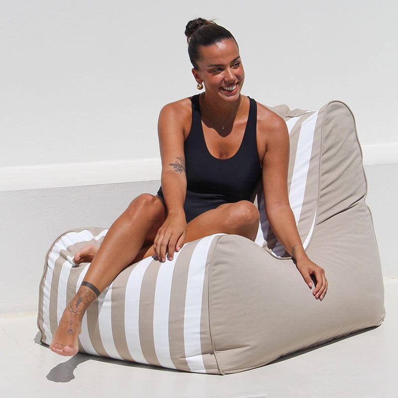Bora Bora Bean Bag Chair (taupe & white stripe) outdoor Bean Bag by Mooi Living 