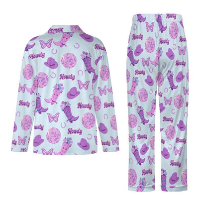 Long Pajama Set - Purple Disco Cowgirl