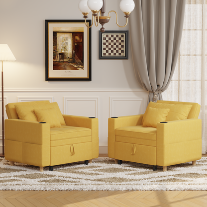 Sleeper Chair, Convertible Chair Bed for Adults, 3-in-1 Pull Out Sofa Chair