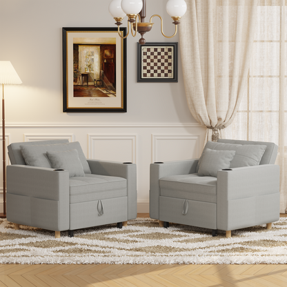 Sleeper Chair, Convertible Chair Bed for Adults, 3-in-1 Pull Out Sofa Chair