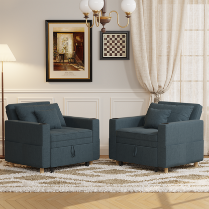 Sleeper Chair, Convertible Chair Bed for Adults, 3-in-1 Pull Out Sofa Chair
