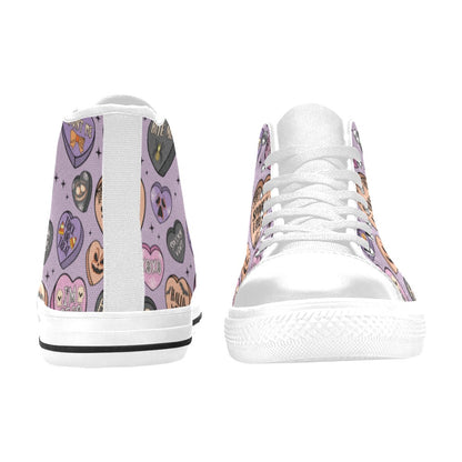 Hi-Top Shoes - Pastel Purple Spooky Candy Hearts