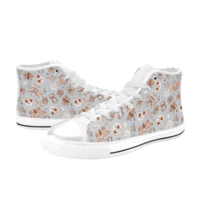 Hi-Top Shoes - Pastel Blue Boho Butterfly Pattern