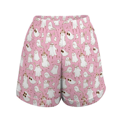 Women's High Waisted Shorts - Pastel Spooky Vibes