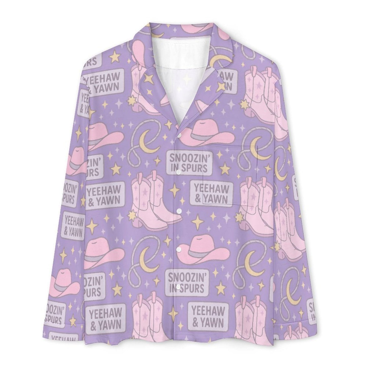 Long Pajama Set - Snoozin' In Spurs