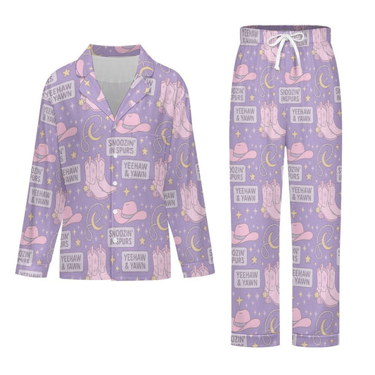 Long Pajama Set - Snoozin' In Spurs