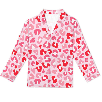 Long Pajama Set - Pink Leopard Print