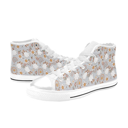 Hi-Top Shoes - Pastel Blue Boho Ghost Print