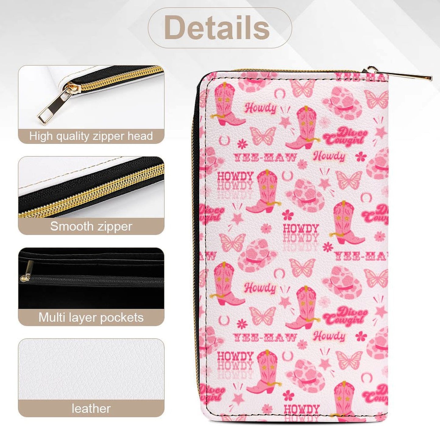 Zipped Wallet - Cowgirl Yee Haw