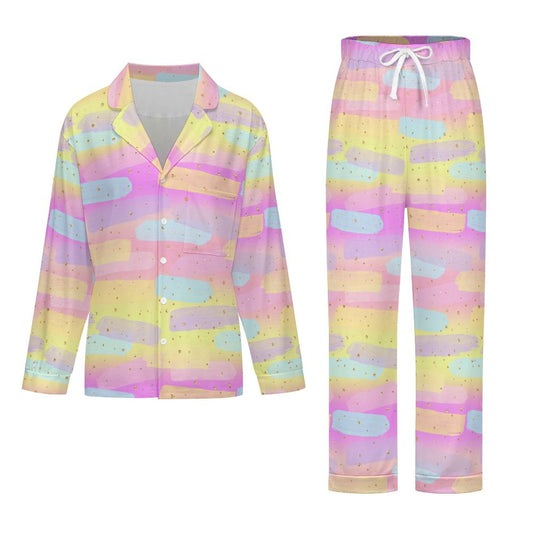 Long Pajama Set - Pastel Paints Print