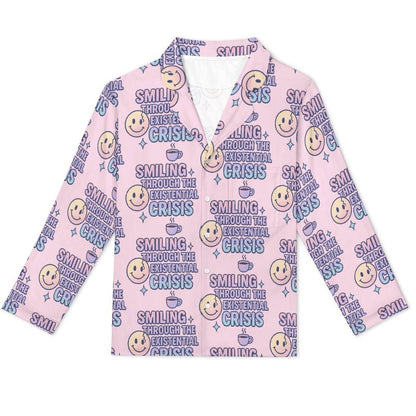 Long Pajama Sets - Smiling through the existential crisis