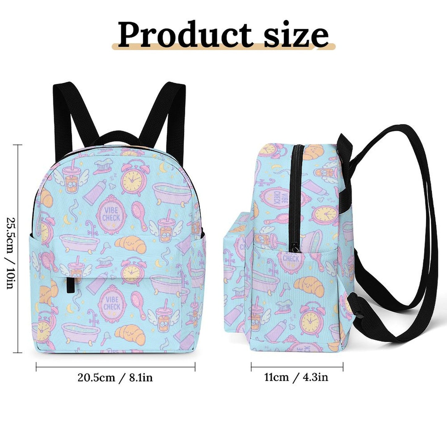 Mini Backpack - Vibe Check - Pastel Blue