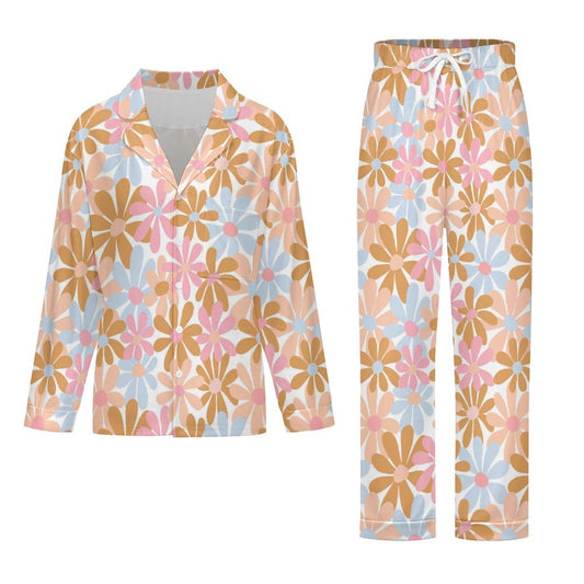 Long Pajama Set - Big Flower Print
