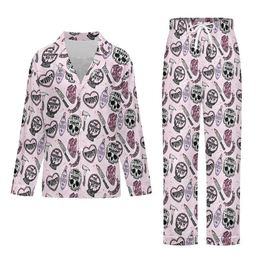Long Pajama Set - Light Pink True Crime Junkie