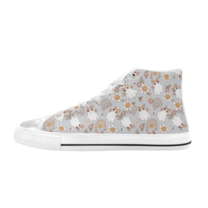 Hi-Top Shoes - Pastel Blue Boho Ghost Print