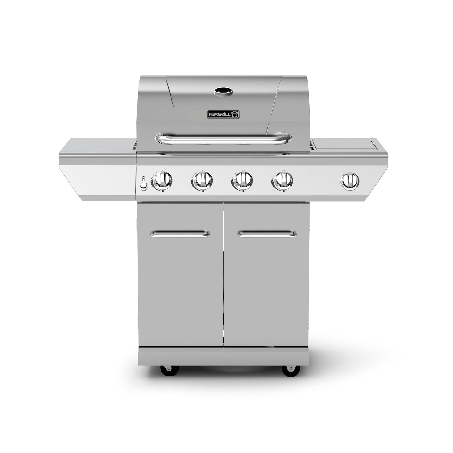 4 Burner Stainless Steel Propane Gas Grill with Side Burner