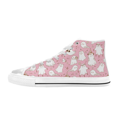 Hi-Top Shoes - Pastel Pink Spooky Design