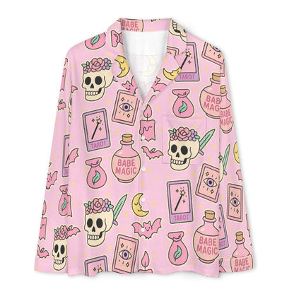 Pastel Pink Punky Rebel Skull