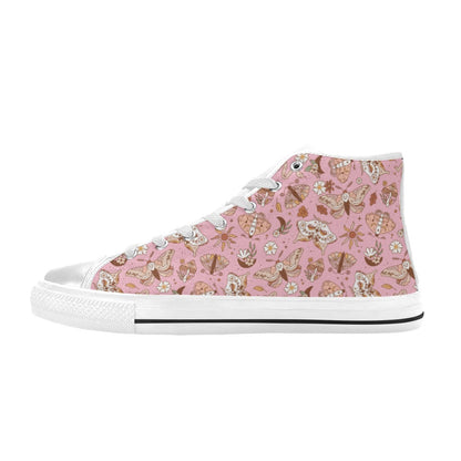 Hi-Top Shoes - Pastel Pink Boho Butterfly Pattern