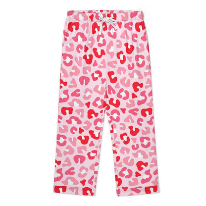 Long Pajama Set - Pink Leopard Print