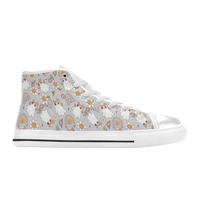 Hi-Top Shoes - Pastel Blue Boho Ghost Print