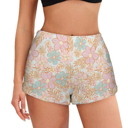 Flannel PJ Shorts - Pastel Flower Print