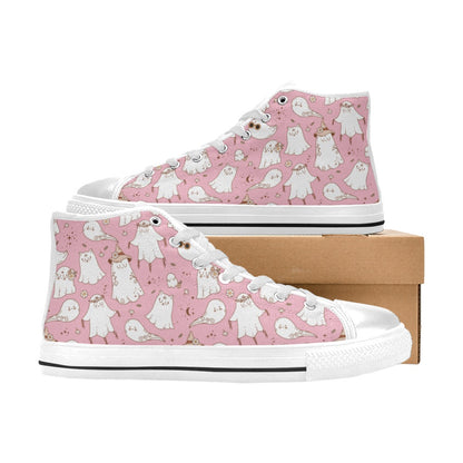 Hi-Top Shoes - Pastel Pink Spooky Design