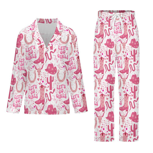 Long Pajama Set - Let's Go Girls
