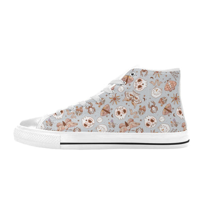 Hi-Top Shoes - Pastel Blue Boho Butterfly Pattern