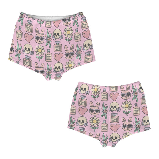 Trouble Bunnies Women's Flannel Pajama Shorts