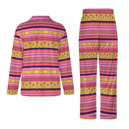 Long Pajama Set - Pink & Gold Pattern