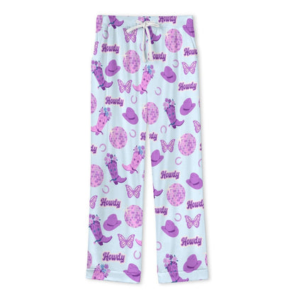 Long Pajama Set - Purple Disco Cowgirl