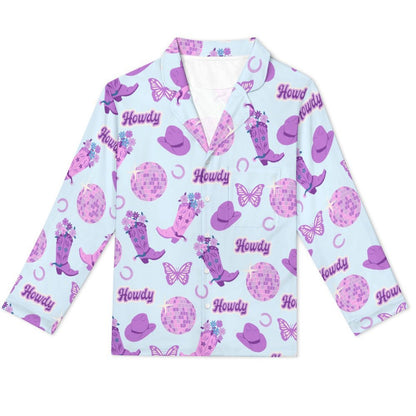 Long Pajama Set - Purple Disco Cowgirl