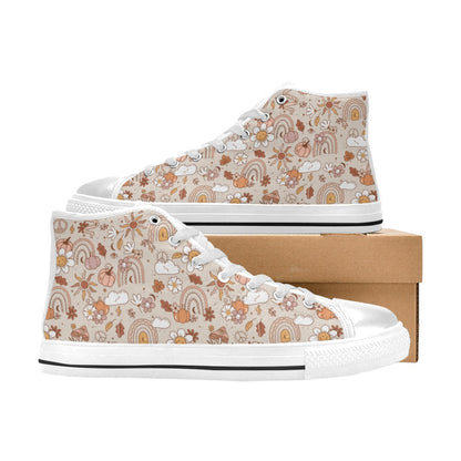 Hi-Top Shoes - Boho Rainbow Print