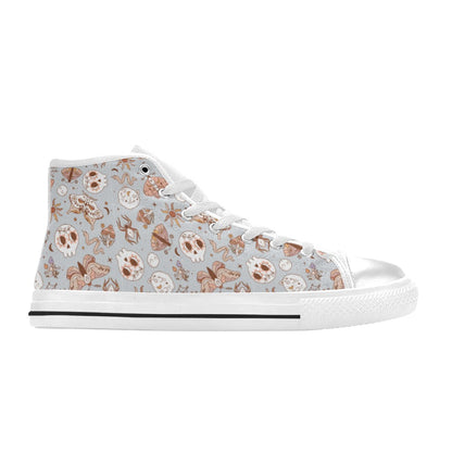 Hi-Top Shoes - Pastel Blue Boho Butterfly Pattern
